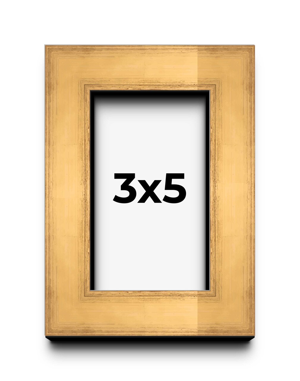 Photo Size Shadow Box 1.5" Depth Gold Picture Frame - UV Acrylic, Backing, Hanging Hardware